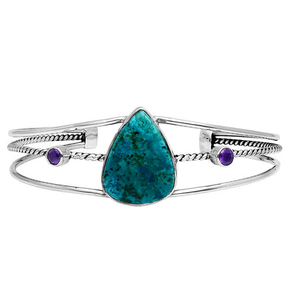 Premium Shattuckite & Amethyst Cuff Bangle Bracelet B-1011 46-EB10507