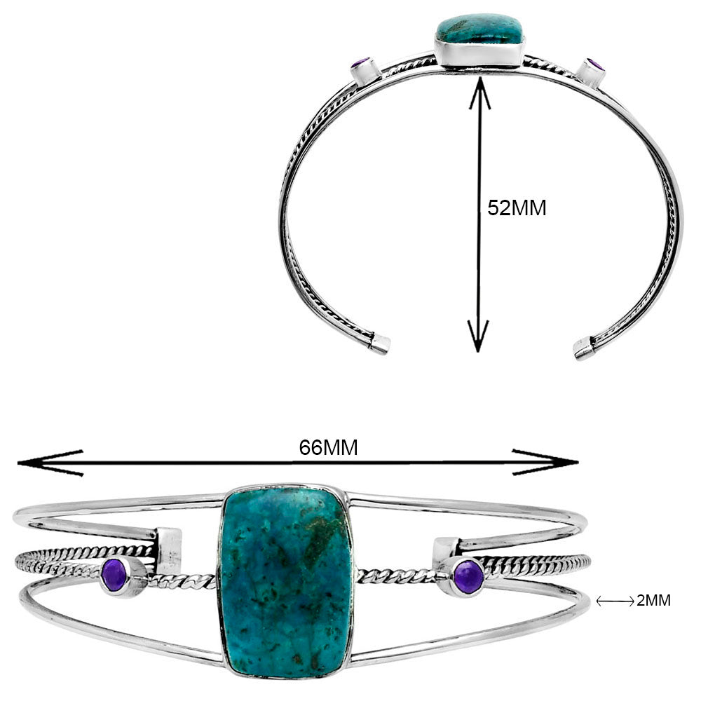 Premium Shattuckite & Amethyst Cuff Bangle Bracelet B-1011 46-EB10509