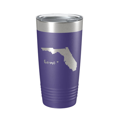 Florida Tumbler Home State Travel Mug Insulated Laser Engraved Map Coffee Cup 20 oz
