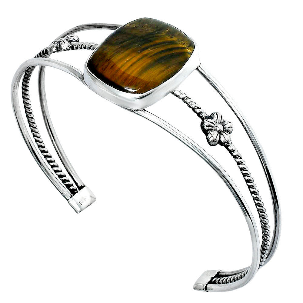 Premium Quality Blue Tiger Eye Cuff Bangle Bracelet B-1012 51-EB10530
