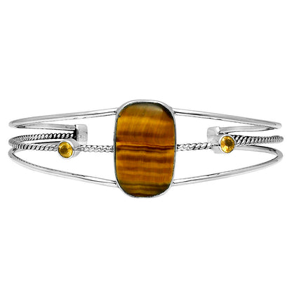 Premium Tiger Eye & Citrine Cuff Bangle Bracelet B-1011 51-EB10532