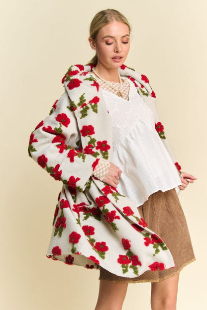 Plus Garden Floral Hoodie Coat Jacket