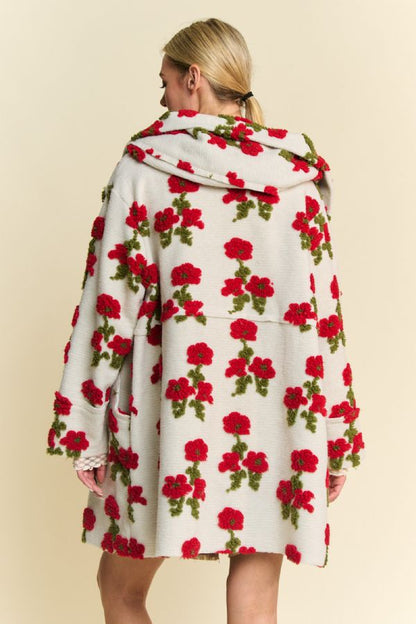 Plus Garden Floral Hoodie Coat Jacket