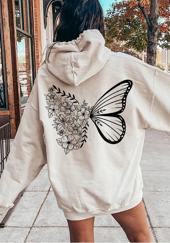 Butterfly Floral Hoodie