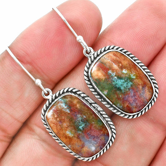 Natural Texas Moss Agate Earrings E-1055 57-EE10435