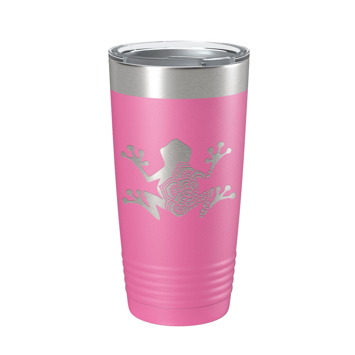 Frog Mandala Tumbler Travel Mug Insulated Laser Engraved Coffee Cup Frog Zentangle Pattern Design Gift 20 oz