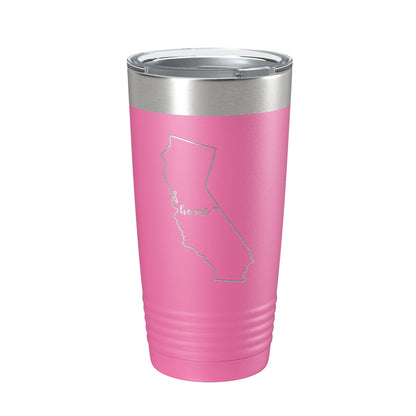 California Tumbler Home State Travel Mug Insulated Laser Engraved Map Coffee Cup 20 oz