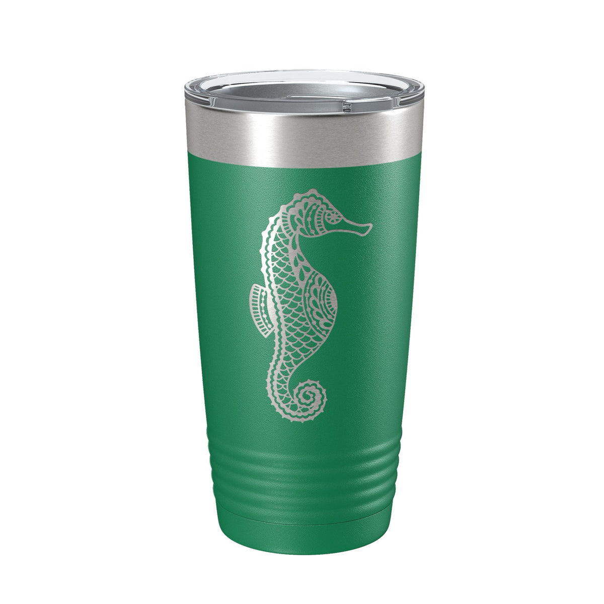 Seahorse Tumbler Zentangle Travel Mug Insulated Laser Engraved Coffee Cup 20 oz
