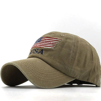 USA Flag Baseball Cap Adjustable Dad Hat Patriotic Embroider