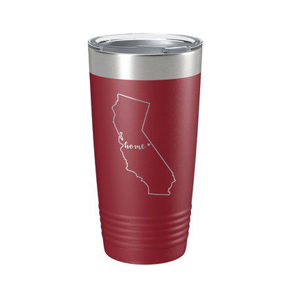 California Tumbler Home State Travel Mug Insulated Laser Engraved Map Coffee Cup 20 oz