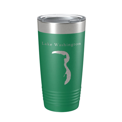 Lake Washington Map Tumbler Travel Mug Insulated Laser Engraved Coffee Cup Mississippi 20 oz
