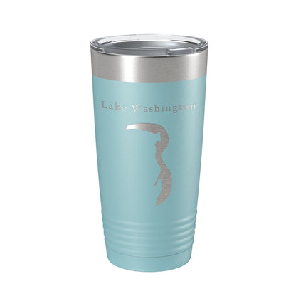 Lake Washington Map Tumbler Travel Mug Insulated Laser Engraved Coffee Cup Mississippi 20 oz