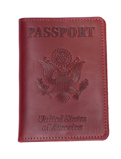 USA. BEARKY Men's Fashionable for Ridge Leather Passport Wallet and Card Holder Portable Passeport Case Cover
