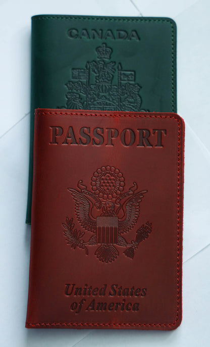 USA. BEARKY Men's Fashionable for Ridge Leather Passport Wallet and Card Holder Portable Passeport Case Cover