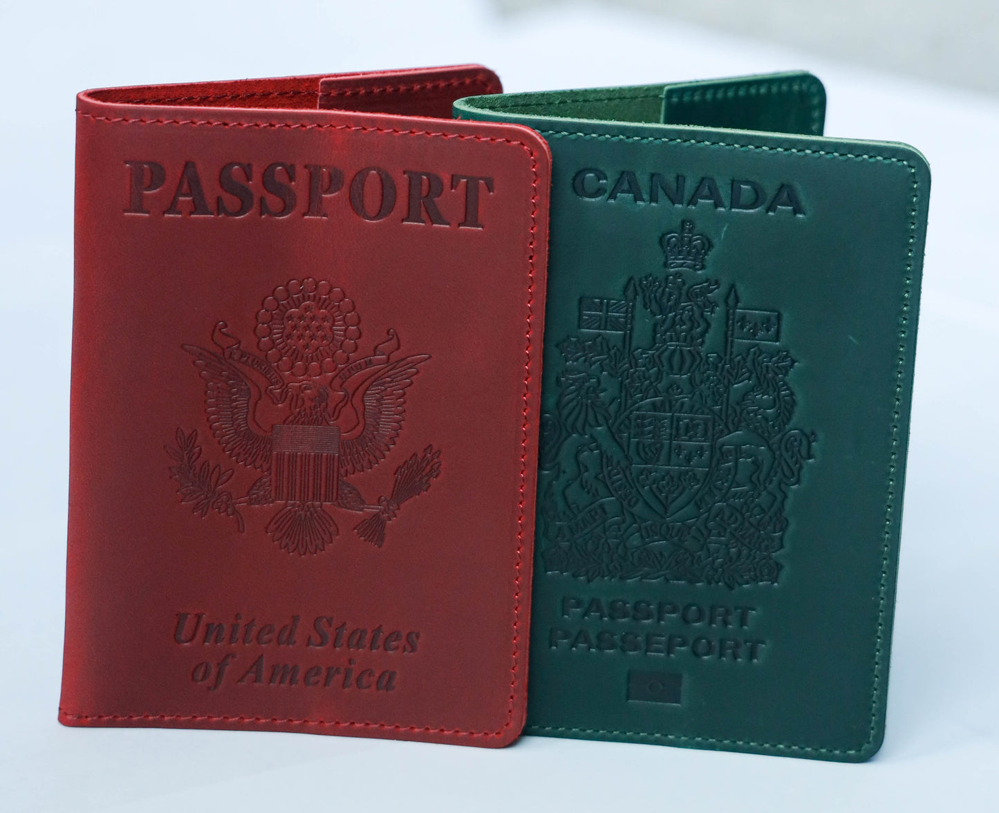 USA. BEARKY Men's Fashionable for Ridge Leather Passport Wallet and Card Holder Portable Passeport Case Cover