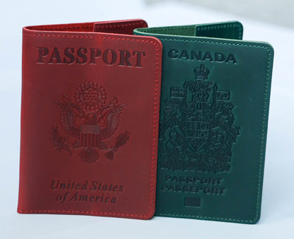 USA. BEARKY Men's Fashionable for Ridge Leather Passport Wallet and Card Holder Portable Passeport Case Cover