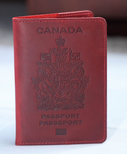 Canada. BEARKY Men's Fashionable for Ridge Leather Passport Wallet and Card Holder Portable Passeport Case Cover