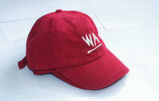 WA. Custom Letter Embroidered Logo Vintage Corduroy Baseball Cap Women Men 6 Panel Sport Cap Fitted Baseball Hats