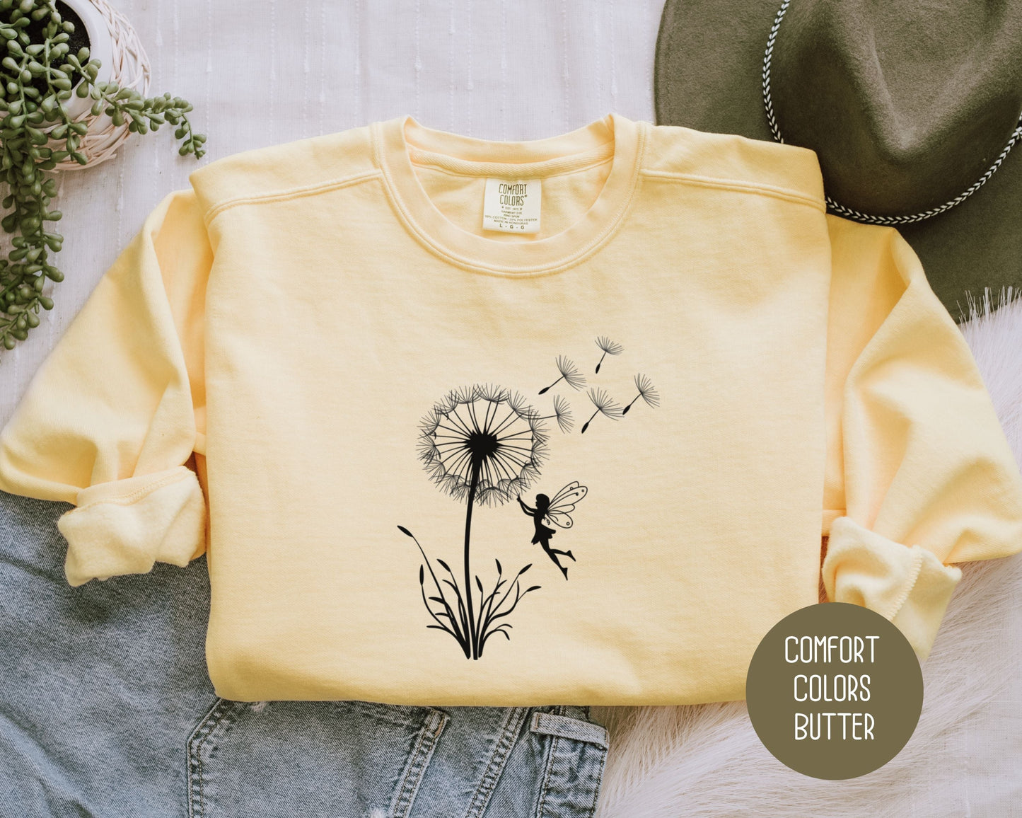 Dandelion Fairy Comfort Colors Sweatshirt