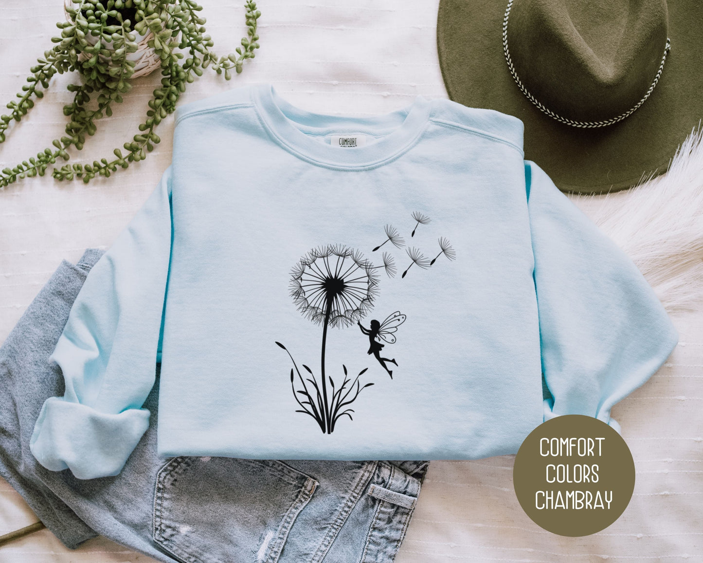 Dandelion Fairy Comfort Colors Sweatshirt