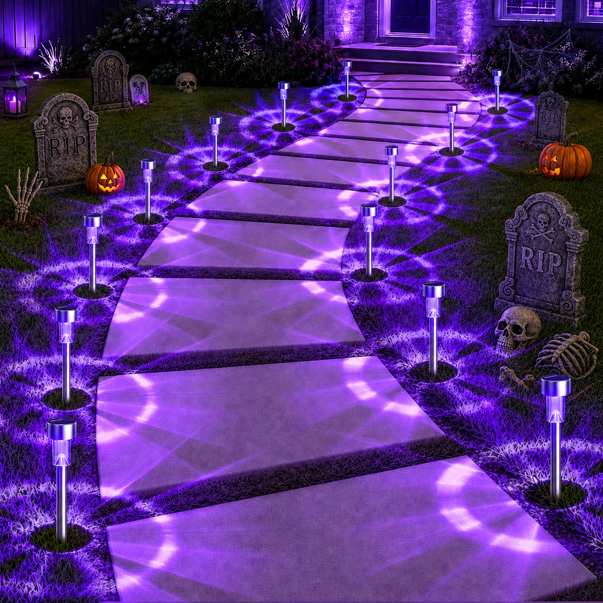 GIGALUMI Solar Halloween Lights Outdoor Waterproof Halloween Decor