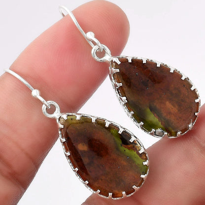 Natural Turkish Rainforest Chrysocolla Earrings E-1113 SDE52883