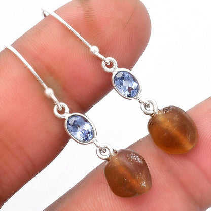 Smoky Quartz - Brazil & Tanzanite Earrings E-1011 SDE62752