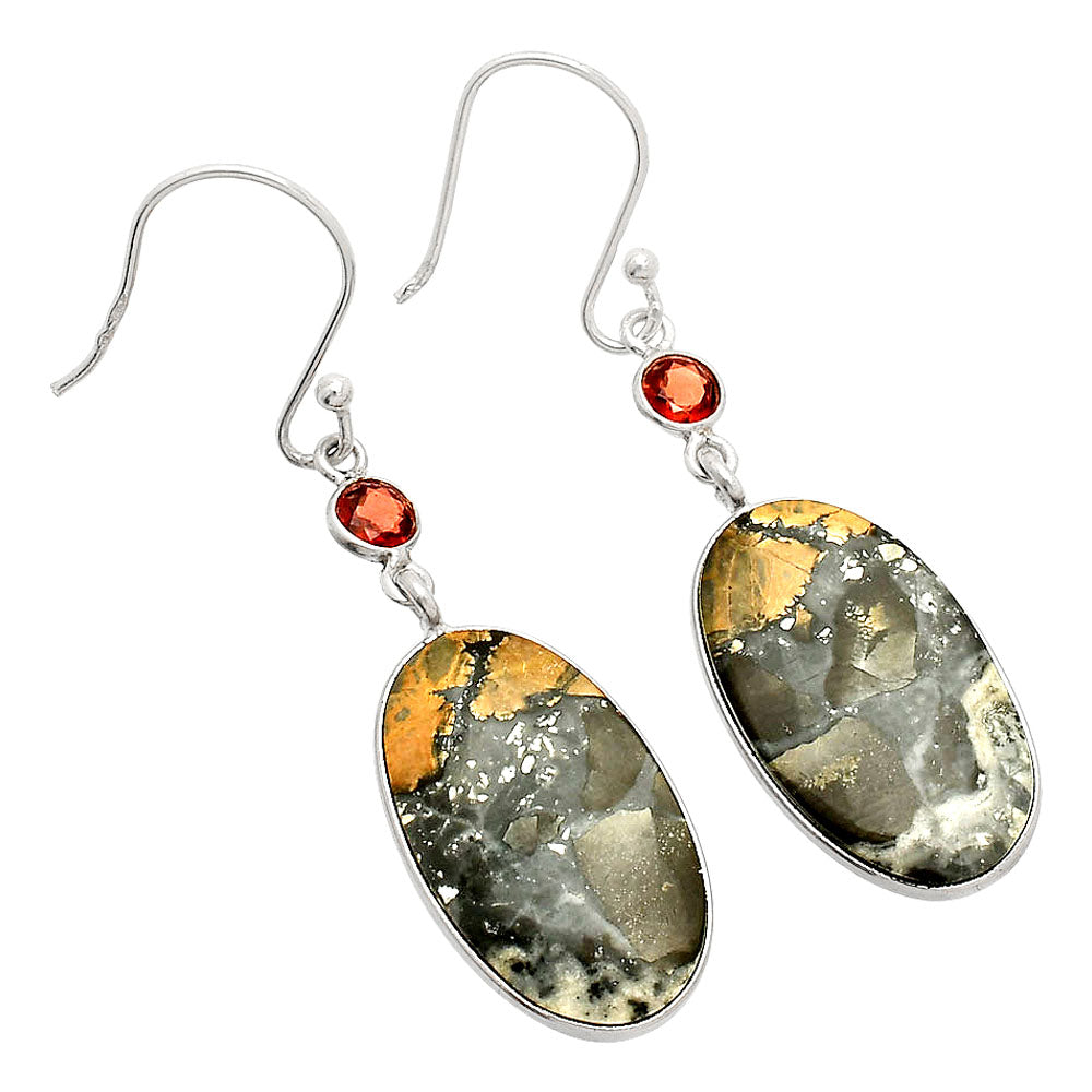 Maligano Jasper - Indonesia & Garnet Earrings E-1002 SDE84216