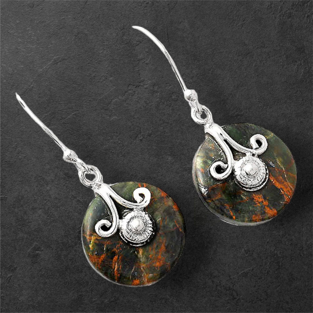 Turkish Rainforest Chrysocolla Earrings E-1137 SDE86819