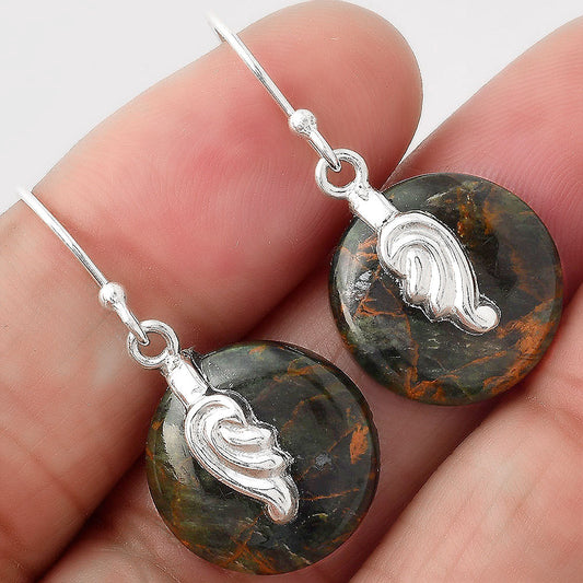 Turkish Rainforest Chrysocolla Earrings E-1137 SDE86864