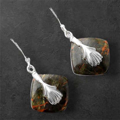 Turkish Rainforest Chrysocolla Earrings E-1137 SDE86980