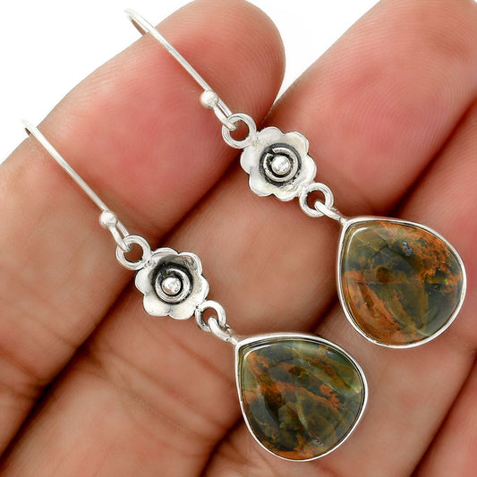 Turkish Rainforest Chrysocolla Earrings E-1237 SDE87809