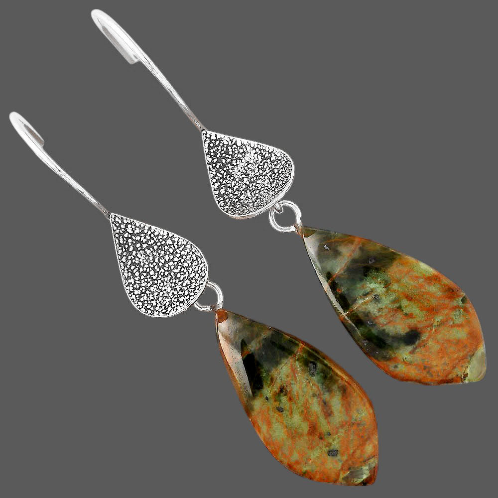 Natural Turkish Rainforest Chrysocolla Earrings E-1094 SDE88344