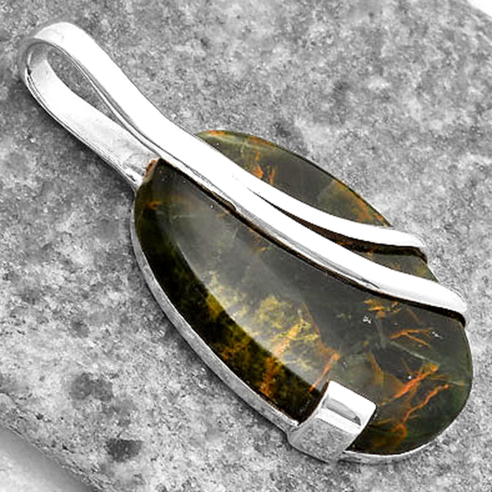 Natural Turkish Rainforest Chrysocolla Pendant P-1165 SDP110055