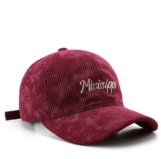Washington Embroidered Logo Vintage Corduroy Baseball Cap Women Men
