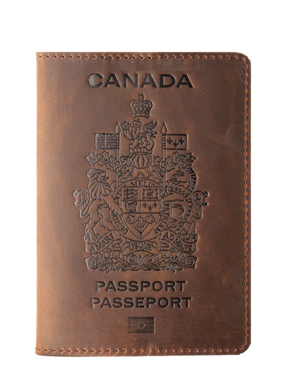 Canada. BEARKY Men's Fashionable for Ridge Leather Passport Wallet and Card Holder Portable Passeport Case Cover