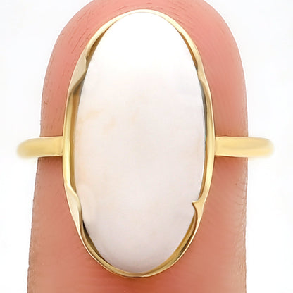 18K Gold Plated Long Oval Colorful Gemstone Statement Ring for Women TGR1014 RM-1747