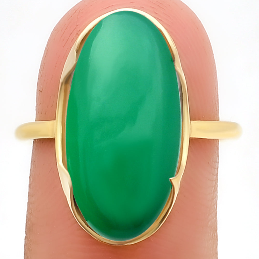18K Gold Plated Long Oval Colorful Gemstone Statement Ring for Women TGR1014 RM-1747