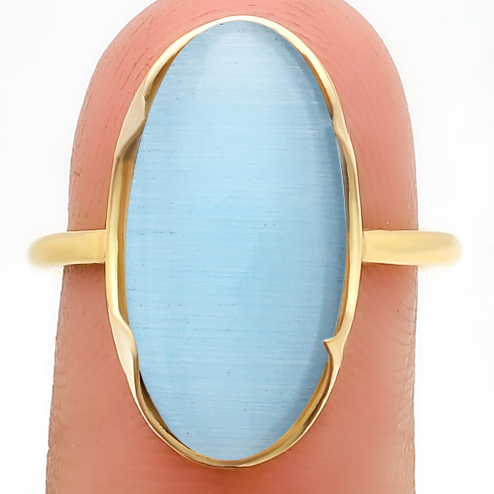 18K Gold Plated Long Oval Colorful Gemstone Statement Ring for Women TGR1014 RM-1747