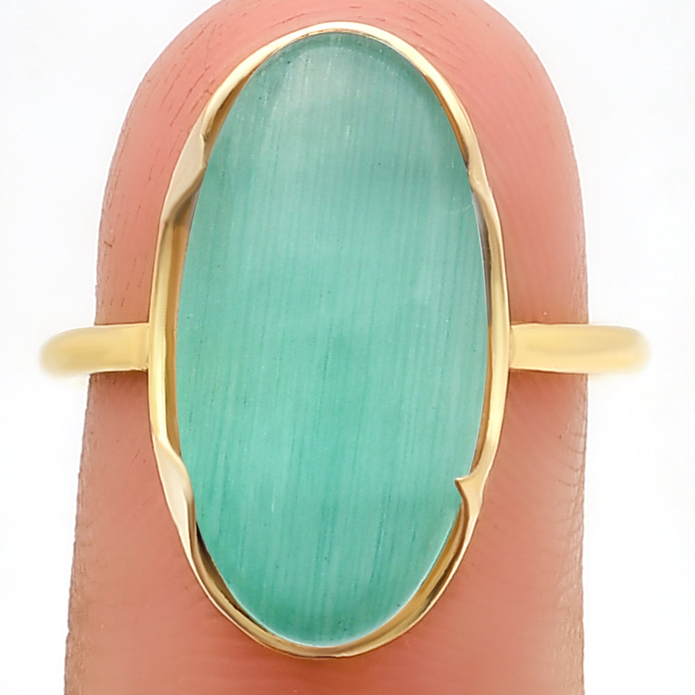 18K Gold Plated Long Oval Colorful Gemstone Statement Ring for Women TGR1014 RM-1747