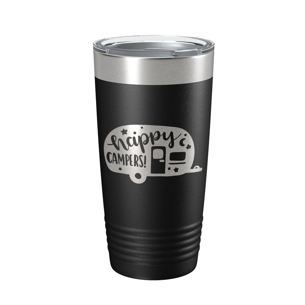 Happy Campers Tumbler RV Camping Travel Mug Gift Insulated Laser Engraved Coffee Cup Tent Outdoors 20 oz