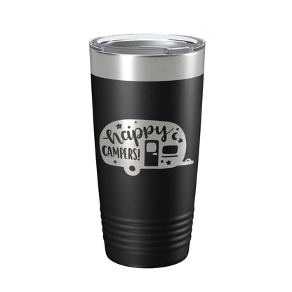 Happy Campers Tumbler RV Camping Travel Mug Gift Insulated Laser Engraved Coffee Cup Tent Outdoors 20 oz
