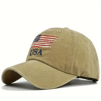 USA Flag Baseball Cap Adjustable Dad Hat Patriotic Embroider