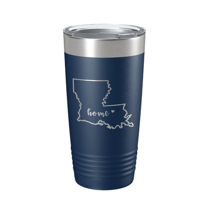 Louisiana Tumbler Home State Travel Mug Insulated Laser Engraved Map Coffee Cup 20 oz