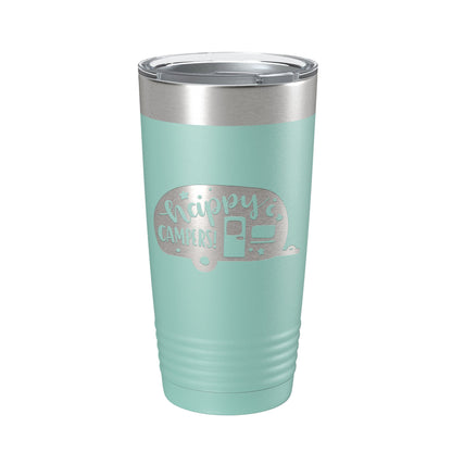 Happy Campers Tumbler RV Camping Travel Mug Gift Insulated Laser Engraved Coffee Cup Tent Outdoors 20 oz