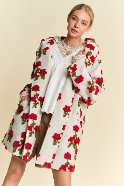 Plus Garden Floral Hoodie Coat Jacket