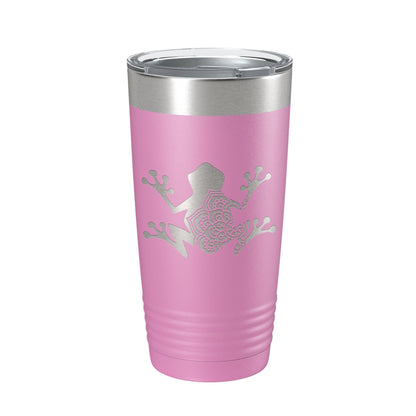 Frog Mandala Tumbler Travel Mug Insulated Laser Engraved Coffee Cup Frog Zentangle Pattern Design Gift 20 oz
