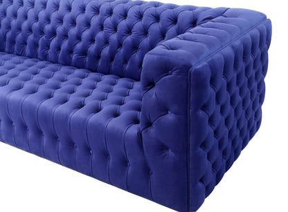 Canvello Blue Velvet Tufted Sofa