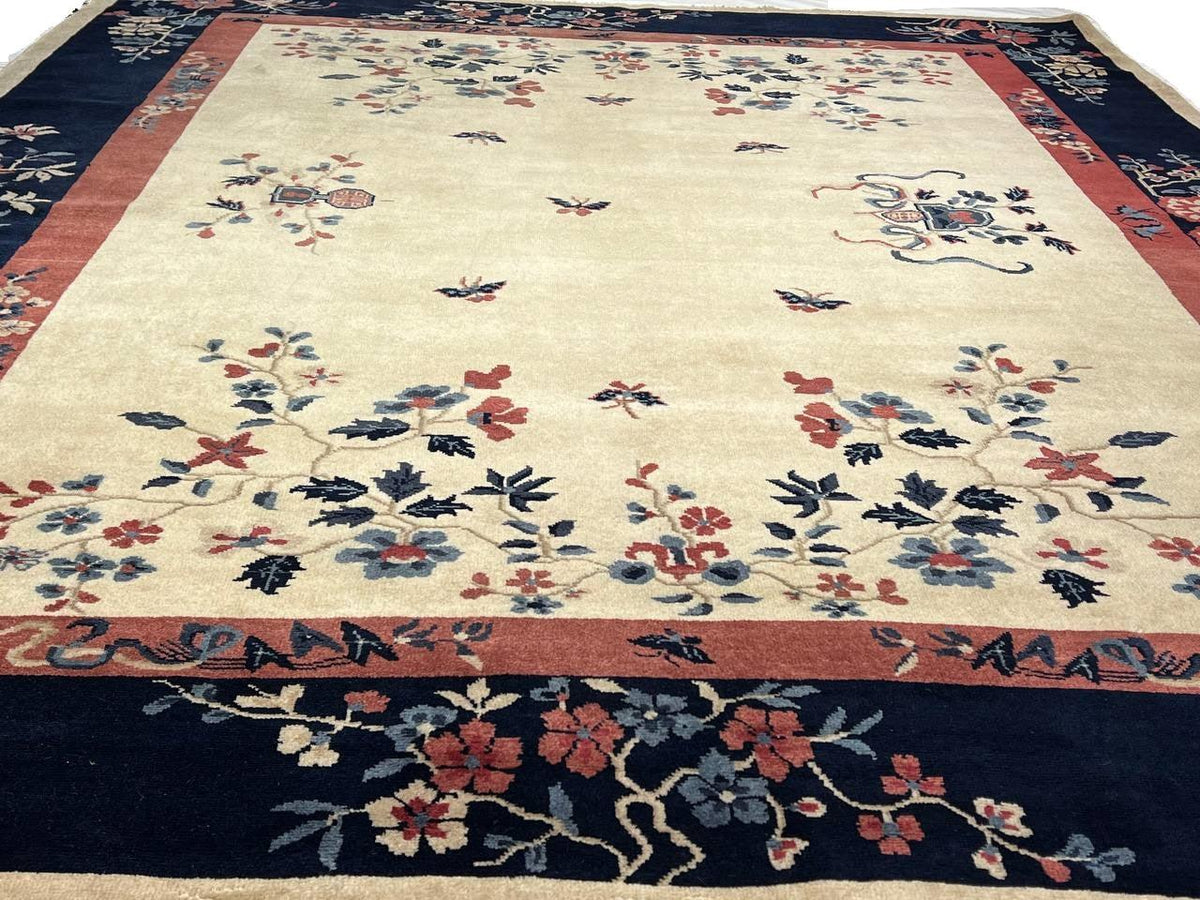 Fine Hand Knotted Antique Chinese Peking Rug - 8'2'' X 10'