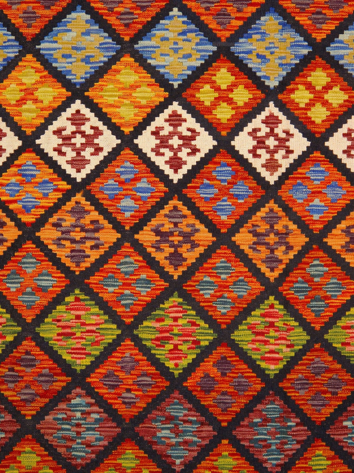 Afghan Kilim Collection Reversible Wool Multicolor Area Rug- 8'6'' X 11'4''